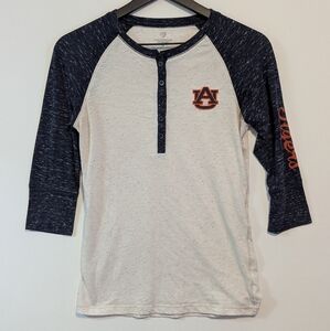 Colosseum Ringer Tee T-shirt Medium University Auburn Women's Med Great Used
